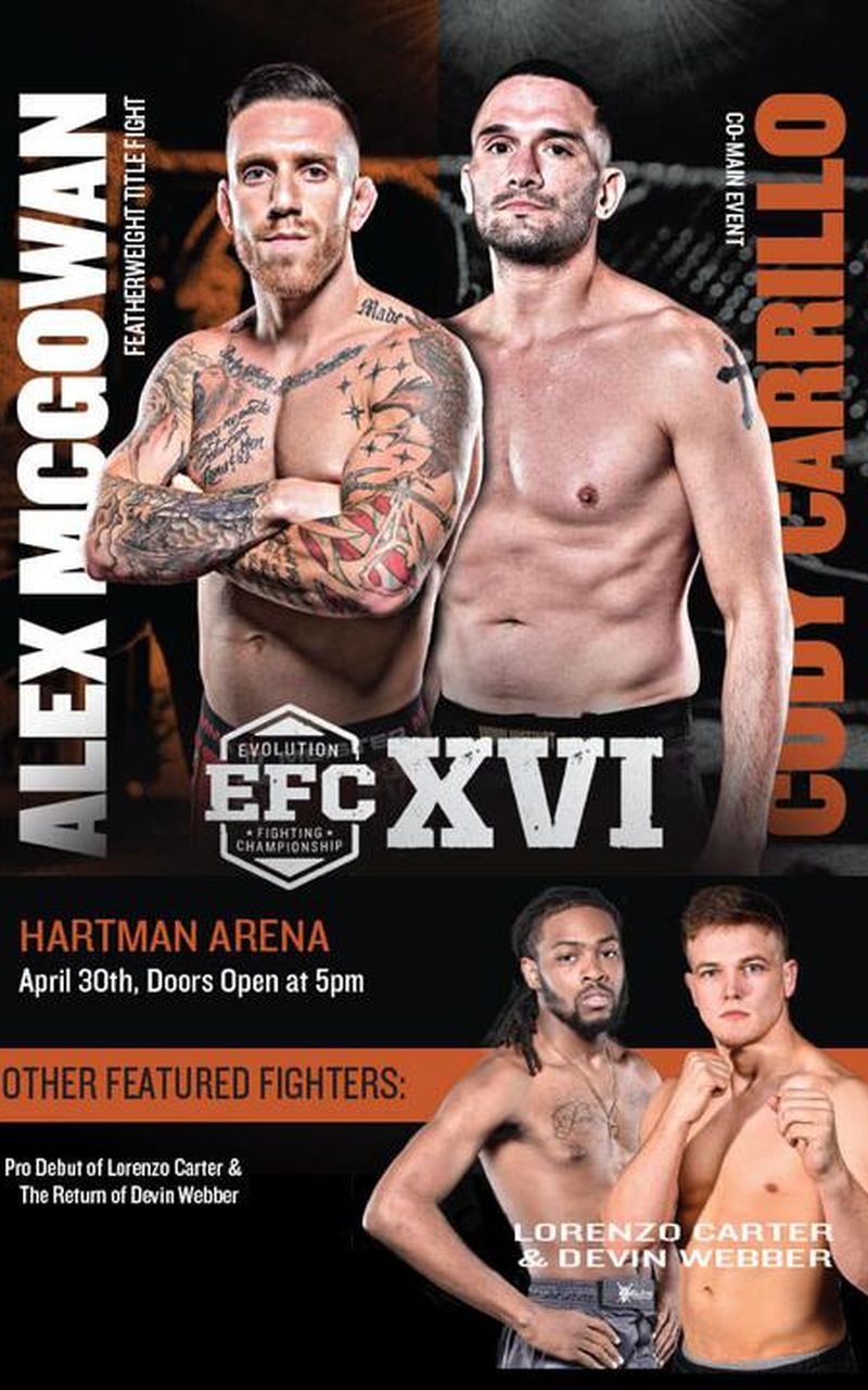 Serie van pindas Omgeving ▷ Evolution Fighting Championship XVI: Alex McGowan vs Aaron Webb -  Official Replay - FITE