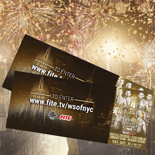 WORLD SERIES OF FIGHTING AND FITE ANNOUNCE SWEEPSTAKES FOR UPCOMING WSOFNYC MEGA EVENT ON NEW YEAR’S EVE